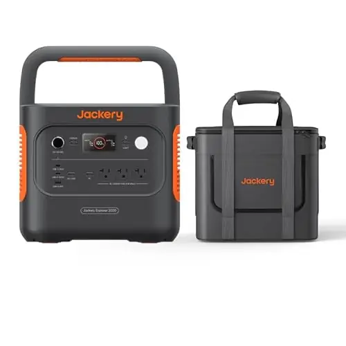 Jackery Explorer 2000 v2 Portable Power Station with Low Temperature Resistant Bag, 2042Wh/2200W LiFePo4 Battery, USB-C 100W Fast Charging for Extreme Cold Condition(-40°F), Power Outages, Emergencies
