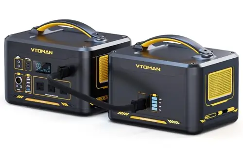 Vtoman 3096Wh Solar Generator with Extra Battery Included, 1800W (Peak 3600W) LiFePO4 Battery Power Station for Power Outages, RV, Camping, Emergencies