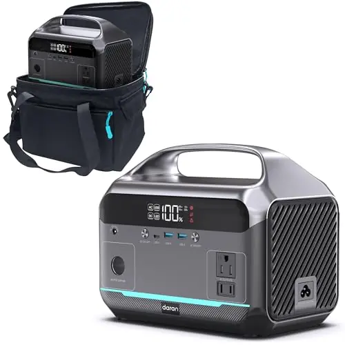 Portable Power Station, 288Wh (90,000mAh) LiFePO4 Battery, 350W (600W Peak) Power Bank with AC Outlet, Mini Solar Generator 7-Port Design, 2.1Hrs Fast Charing for Emergency, Hurricane (Solar Optional)