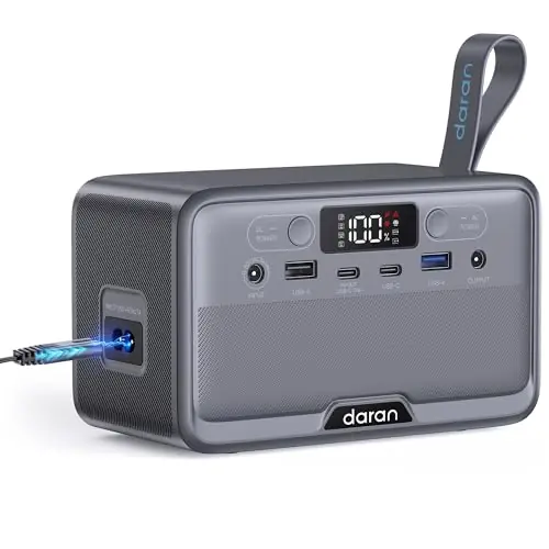 DaranEner Portable Power Station 28,000mAh LiFePO4 Battery, 100W(200W Peak) Solar Power Bank, Portable Charger Mini Generator with AC Outlets & PD Fast Charging for Laptop/Camping