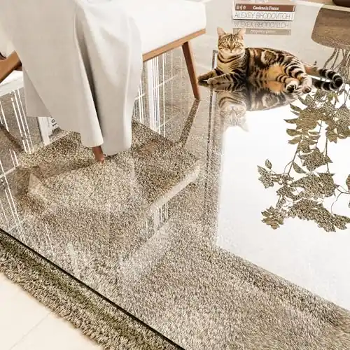 Glass Chair Mat 55"x46" – Ultra-Clear Office Chair Mat for Hardwood Floors & Low-Pile Carpets