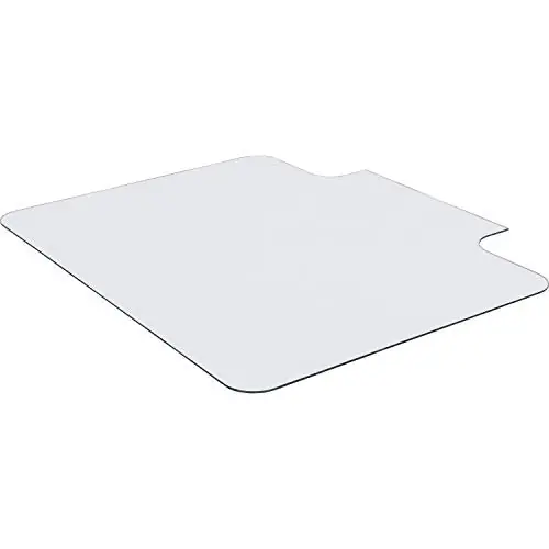 Lorell Tempered Glass Chairmat with Lip, 36" x 48", Clear