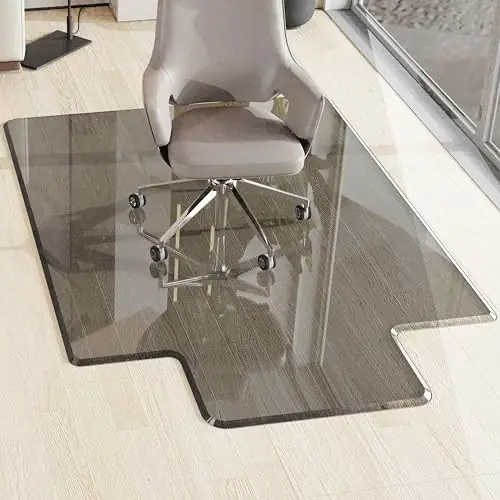 Office Chair Mat with Lip for Carpet or Hardwood Floor Crystal Grey 36" x 48" Smooth Glide and Easy Roll On/Off