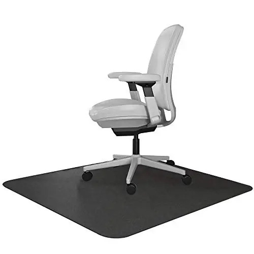 Office Desk Chair Mat - for Low Pile Carpet (with Grippers) Black