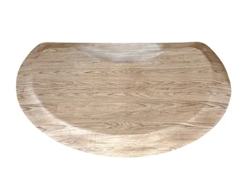 Semi-Circle 3‘ x 4 x 1/2" Thick, Driftwood, Salon and Barber Mat