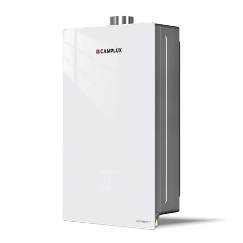 CAMPLUX Climatech 7 Indoor Natural Gas Tankless Water Heater 5.28 GPM (Up to 6 GPM) 132,000 BTU – Tankless Water Heater Gas for Whole House, AI Precision, Quiet Operation