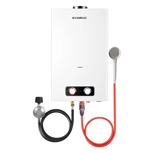 CAMPLUX 4.22 GPM Tankless Water Heater Propane, Propane Water Heater Outdoor, for Camping, Off Grid, Cabins, 110,000 BTU, BD422