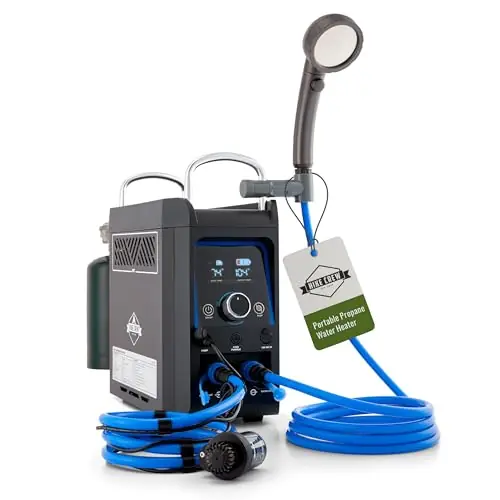Hike Crew Propane Water Heater & Shower Pump Rechargeable Portable Outdoor Water System w/Shower Head Attachment for Instant Hot Water While Camping, Hiking, Glamping & Vacationing