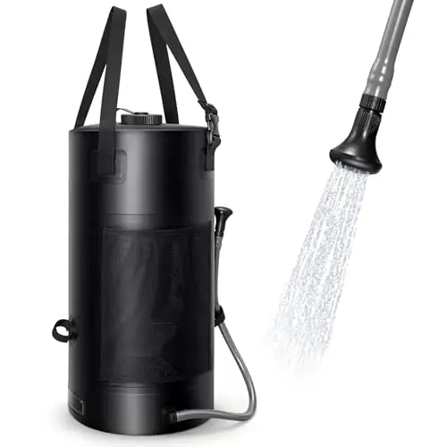 SPACEREST Solar Shower Bag, 3 Gal/11L Solar Heating Camping Shower Bag, On-Off Switchable Shower Head, Portable Shower with Thick Tarpaulin for Camping, Surfing, Outdoor Traveling, No Tear & Leak
