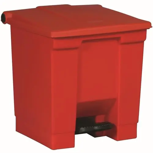 Commercial Products Legacy Step-On Trash/Garbage Can/Bin, 8 Gallon, Red, for Doctor