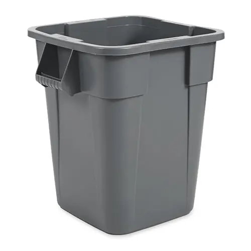 Rubbermaid Commercial LLDPE Square Brute 40-Gallon Trash Can without Lid, Gray