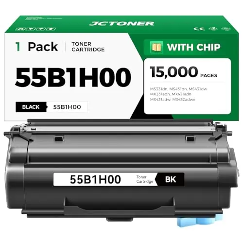 Toner Cartridge Black High Yield with Chip 15,000 Page-Yield Replacement for Lexmark