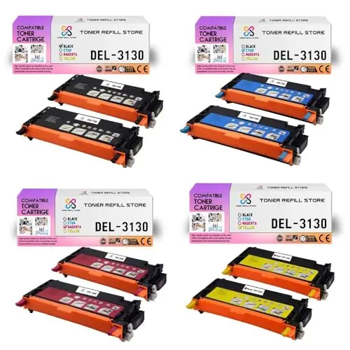Toner Cartridge Replacement for Dell 3130 330-1198 330-1199 330-1200 330-1204 Works with Dell 3130 3130CN 3130CND Printers