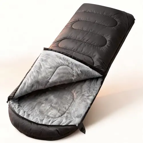 FARLAND Sleeping Bag for Adults, Cold Weather & Warm Plush Fleece-Lined Interior - Portable Waterproof Windproof with Compression Sack for Camping Hiking Traveling Indoor & Outdoor