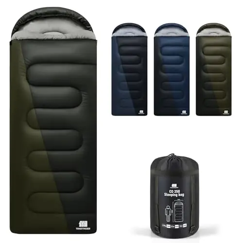 TANSTRIDER XXL Sleeping Bags for Adults Warm Weather,Camping Sleeping Bag for Kids with Compression Sack,4 Season Camping Essentials Gear for Hiking,Traveling,Outdoor,Backpacking,Climbing