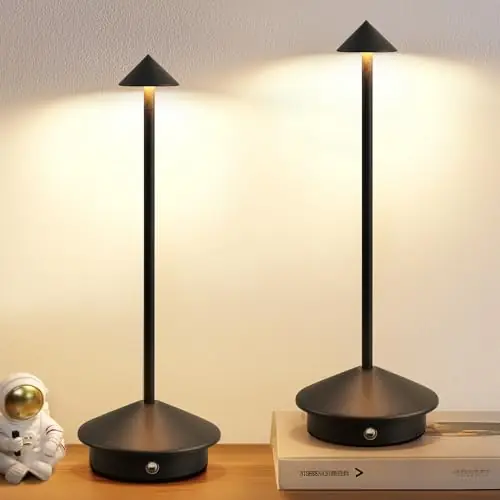 Modern Cordless Table Lamp Set of 2, Portable LED Desk Lamps