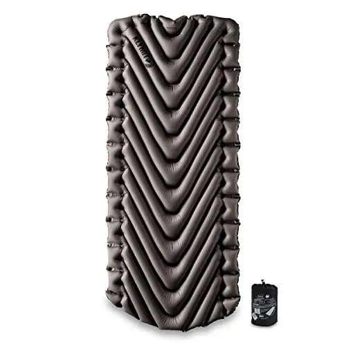 Klymit Static V Luxe Sleeping Pad, Lightweight Lofted Camping Air Mattress for Tents and Cars with Body Mapping Tech, 3 In Thick Grey