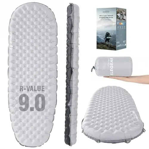 Elegear CumbreX™ Sleeping Pad for Camping with 9 R-Value, 4” Thick Ultralight Camping Sleeping Mat for All Seasons, Insulated Backpacking sleeping pad, Durable Camping Mattress for Outdoor Hiking Tent