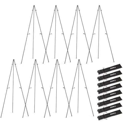 Easel Stand for Sign, 8 Pack 63" Metal Portable Adjustable Collapsible Easels for Display