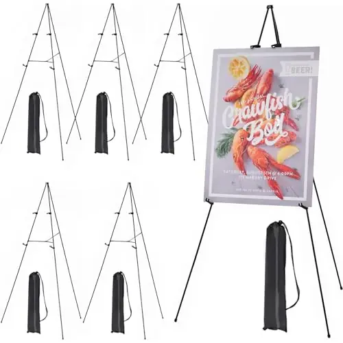 Easel Stand for Sign 63" Art Metal Easels for Display with Bag - Portable Foldable Instant Tripod Easel Sign Stand for Wedding