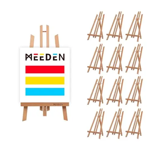 20 Inch Tabletop Easel 12 Pack Beech Wood Easel for Painting - Display Table Top