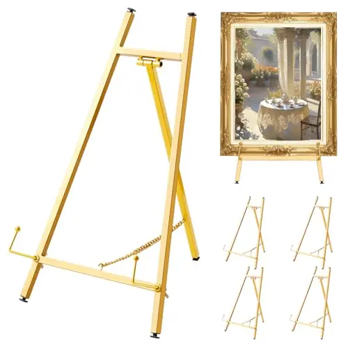 4 Pack Metal Easel Stand 16.5" H x 8.7" W x 4.3" D Table Top Easel Stand for Display