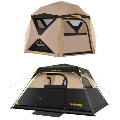 FanttikOutdoor Zeta C6 Pro Camping Tent & FanttikOutdoor Alpha C6 Ultra Instant Cabin Tent