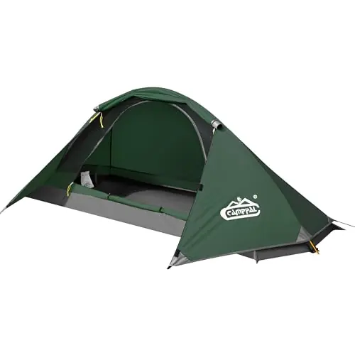 camppal 1 Person Tent for Camping Hiking Mountain Hunting Backpacking Tents 4 Season Resistance to Windproof Rainproof and Waterproof