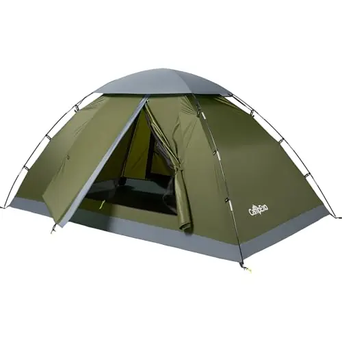 CampExo Camping Tent,2 Person Tent,Lightweight Waterproof Backpacking Tent,5-Minute Setup Outdoor Tent with Carry Bag,Ideal for Camping Hiking (Army Green)