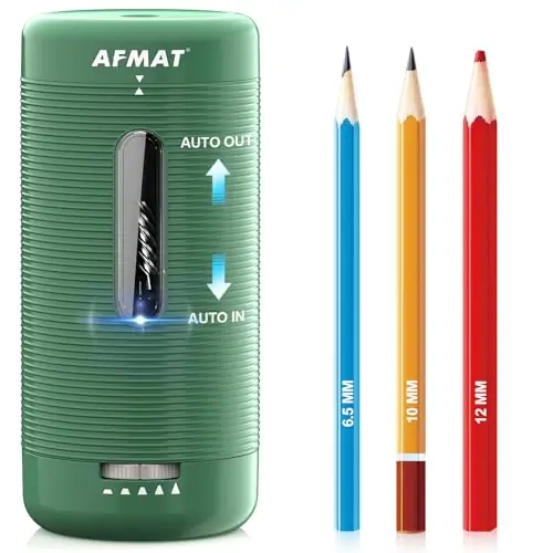 Electric Pencil Sharpener, Fully Automatic Pencil Sharpener, Auto in & Out, Rechargeable Hands