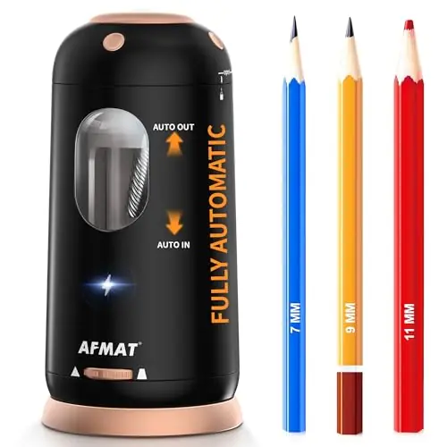 Electric Pencil Sharpener, Auto in & Out, Fully Automatic Pencil Sharpener, Rechargeable Hands