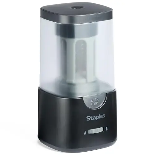 Staples Electric Pencil Sharpener, Black – Heavy‑Duty Classroom Sharpener for Teachers