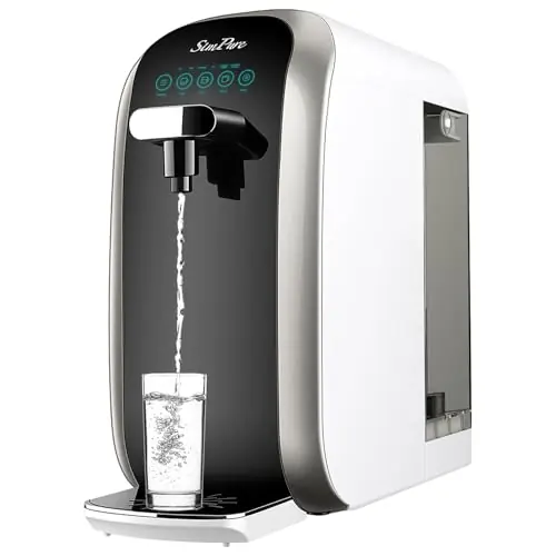 SimPure Y7P-BW UV Countertop Reverse Osmosis Water Filter, NSF/ANSI 58 Certified, 5 Stage RO Water Filtration System, Water Purifier for Home, No Installation, 4 1 Pure to Drain, Classic Pure Taste