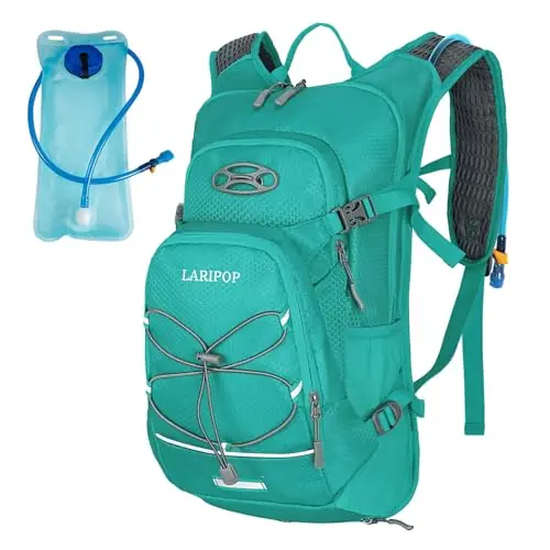 LARIPOP 18L Hydration Backpack with 2L BPA-Free Leak-Proof Water Bladder, Lightweight Breathable Reflective Daypack for Hiking Cycling MTB Trail Running Camping Men Women