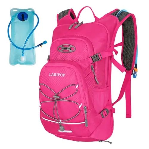 LARIPOP 18L Hydration Backpack with 2L BPA-Free Leak-Proof Water Bladder, Lightweight Breathable Reflective Daypack for Hiking Cycling MTB Trail Running Camping Men Women