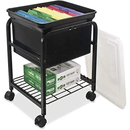 Advantus Hanging Rolling File Cart with Clear Lid