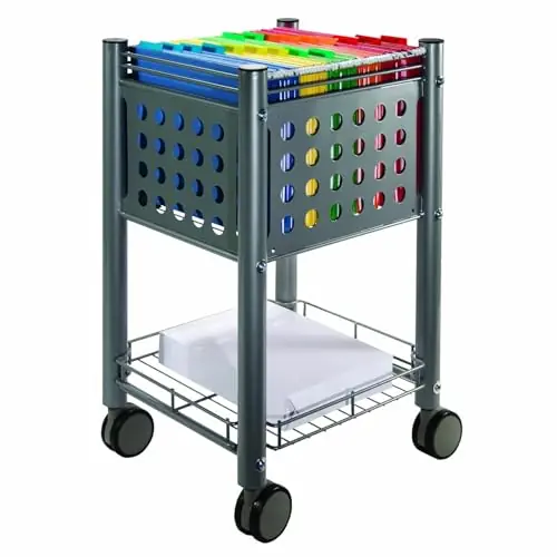 Mobile Rolling File Cart on Wheels, Sidekick Hanging File Cart