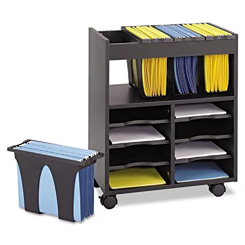 Safco Go Cart Mobile Cart, Rolling File Organizer, Includes 4