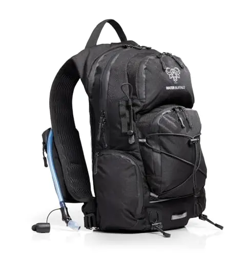 Sherpa Hiking Hydration Backpack – 22L Hiking Backpack with Water Bladder, Phone Compartment, Waterproof Zippers & Trekking Pole Holders