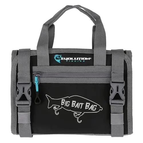 Evolution Fishing Big Bait Bag - 10 in., Roll-Up Lure Bag, Durable, Portable Storage for Large Baits & Gear
