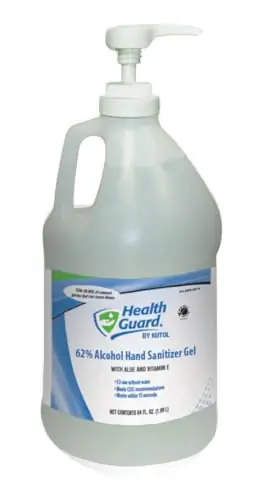 Health Guard 5679 62% Alcohol Hand Sanitizer Gel, 1/2 Gallon Pump Bottle, Clear with No Fragrance (Pack of 4)