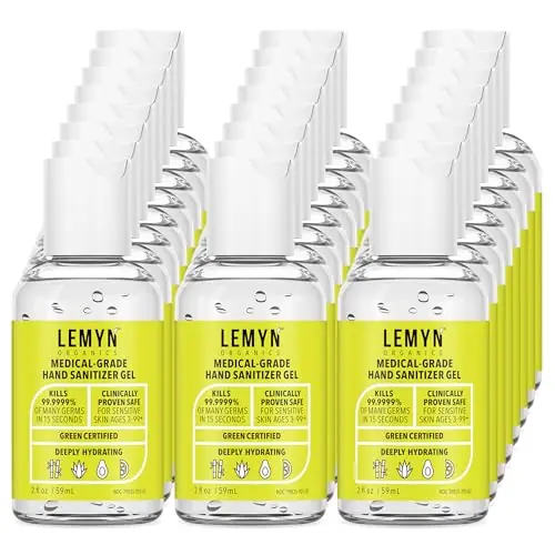 Lemyn Organics Medical‑Grade Hand Sanitizer Gel – 97 % Organic 70 % USP Ethyl Alcohol Moisturizing Aloe