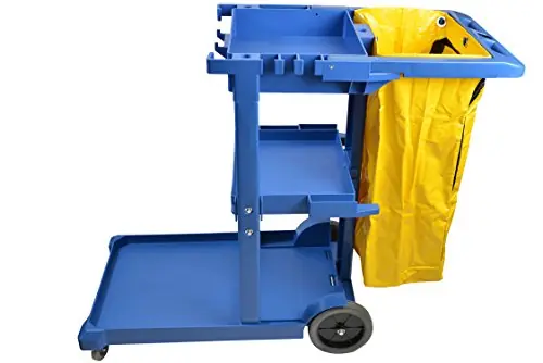 Janitor Cart Commercial Housekeeping Utility Cart with 3 Shelfs