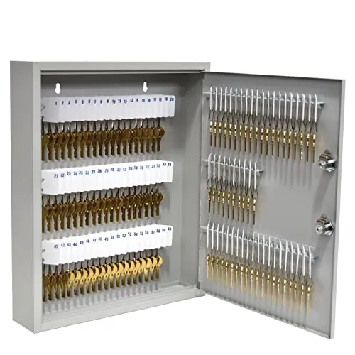 110 Key Cabinet Dual Lock Control Key Box Welded 22 Gauge Steel Construction Scratch Resistant