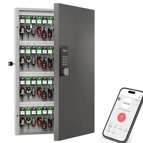 Keypad, Bluetooth & WiFi Unlock (Sold Separately), Access Log Tracking, Key Management for School, Property, Office