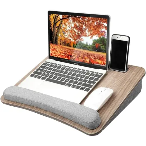 Laptop Lap Desk - Portable Lap Desk with Pillow Cushion, Fits up to 15.6 inch Laptop