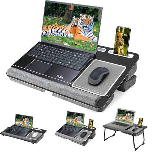 Laptop Lap Desk, Lap & Bed Desk with Adjustable Cushion, Fit up to 17" Laptop Stand for Couch