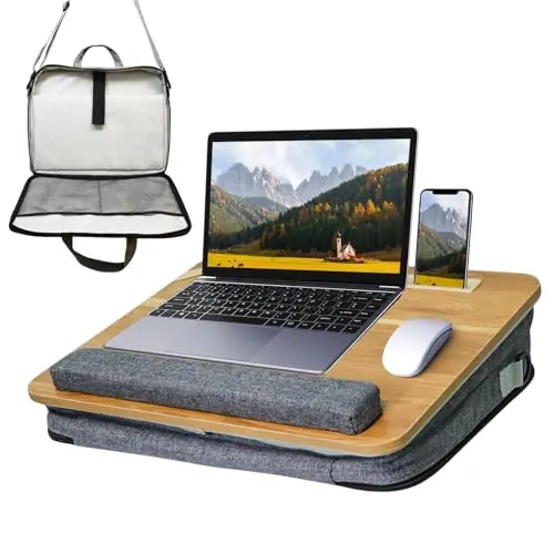 Lap Desk for Laptop Stand with Cushion, Adults with Storage Fits Up to 15.6in, Combines Features Bag and Pillow Table by Travel