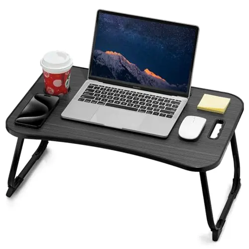 Laptop Bed Desk, Foldable Lap Desk, Portable Lap Table, Laptop Stand with Cup Holder
