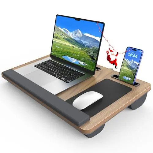 Laptop Lap Desk, Portable Large Laptop Desk for Bed, Up to 17 in Lap Table with Wrist Rest